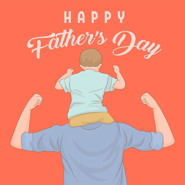 Día del padre Papá joven con su pequeño hijo.