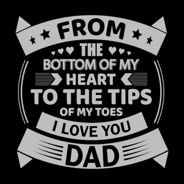 Vector día del padre papá tipografía citas camiseta diseño premium vector archivo