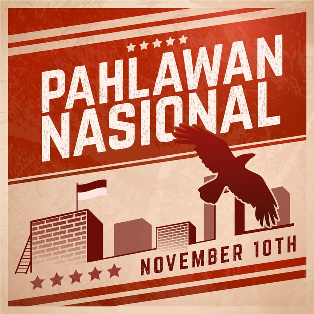 Día de pahlawan vintage