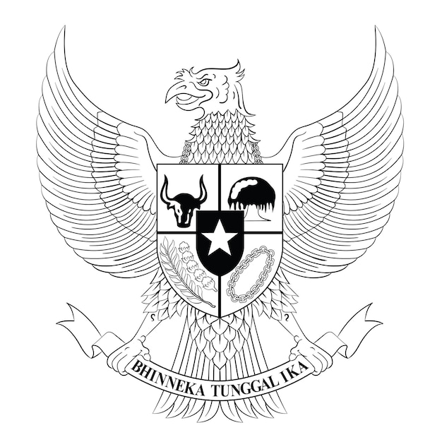 Día de pancasila con hari lahir pancasila dibujado a mano