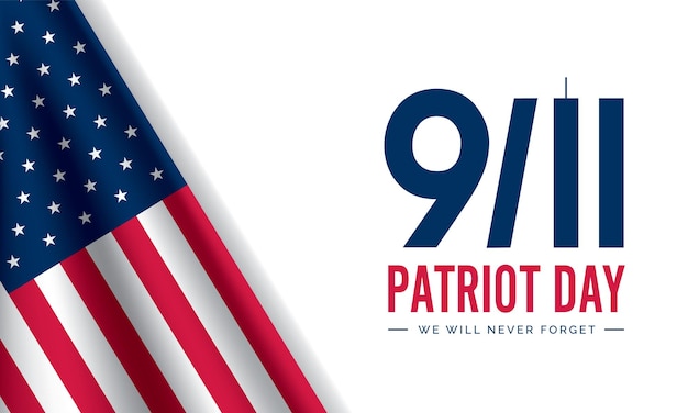 Día del Patriota 11 de septiembre Bandera de los Estados Unidos 911 Ilustración conceptual vectorial