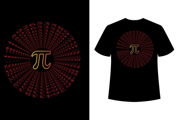 Día pi 14 de marzo tipografía vector sublimación y plantilla de diseño de camiseta