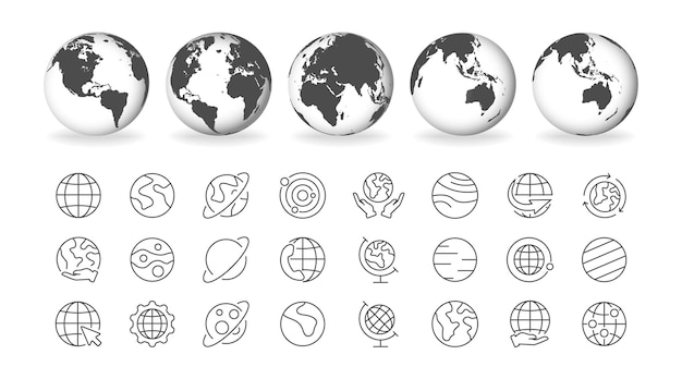 Día del Planeta Tierra Ilustración vectorial del mapa mundial de la Tierra
