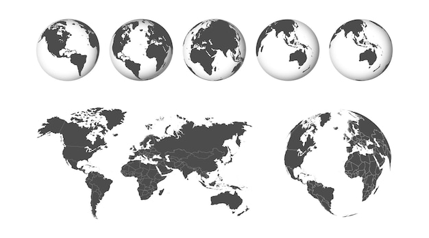 Día del Planeta Tierra Ilustración vectorial del mapa mundial de la Tierra