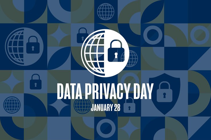 Vector día de la privacidad de datos 28 de enero concepto de vacaciones plantilla para cartel de cartel de fondo con texto ilustración vectorial eps10