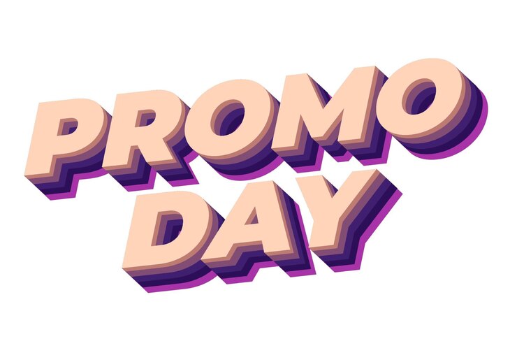 Vector día de promoción efecto de texto en estilo 3d con buenos colores