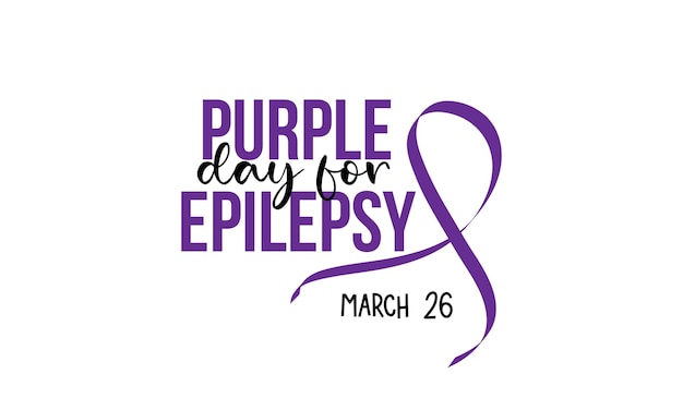 Día Púrpura para la epilepsia Plantilla de vector de concepto de caligrafía de pincel de conciencia de salud para fondo de cartel de tarjeta de banner