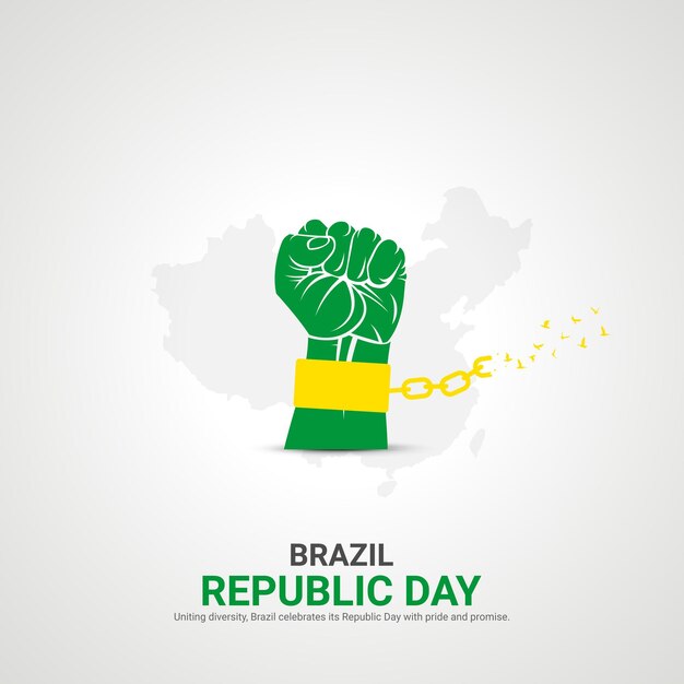 Día de la República de Brasil: diseño de anuncios creativos 15 de noviembre Ilustración 3D vectorial