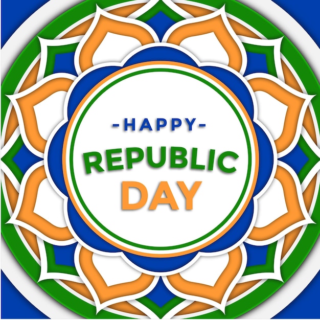Día de la República en estilo papel Vector premium