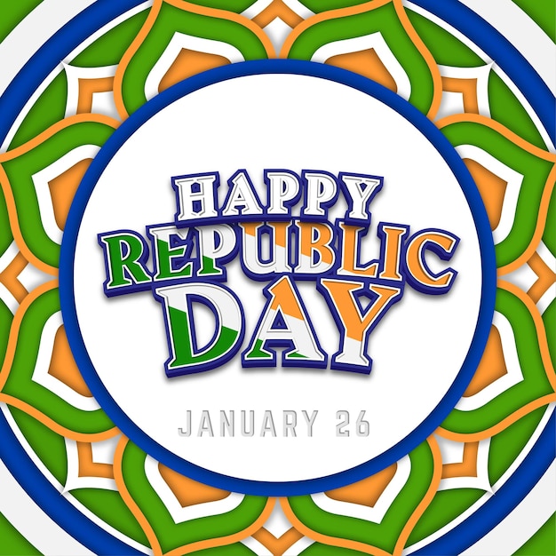 Día de la República en estilo papel Vector premium