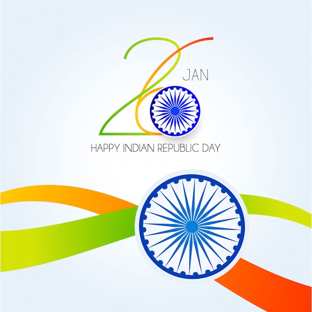 Día de la República de India. 26 de enero de fondo indio