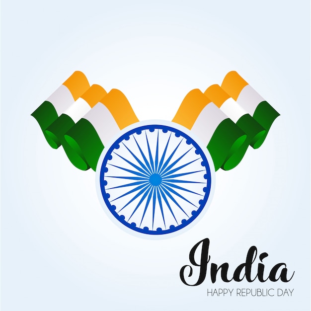 Día de la república de india. 26 de enero de fondo indio