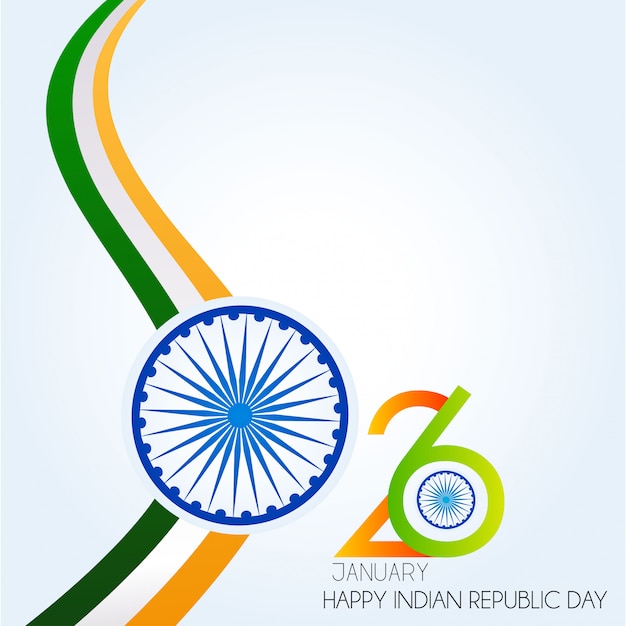 Vector día de la república de india. 26 de enero de fondo indio