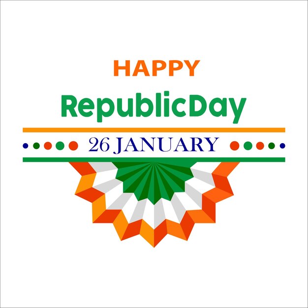 Vector día de la república de la india 26 de enero