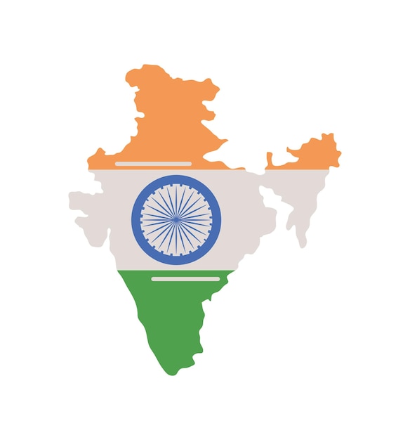 Día de la República de la India Mapa y bandera