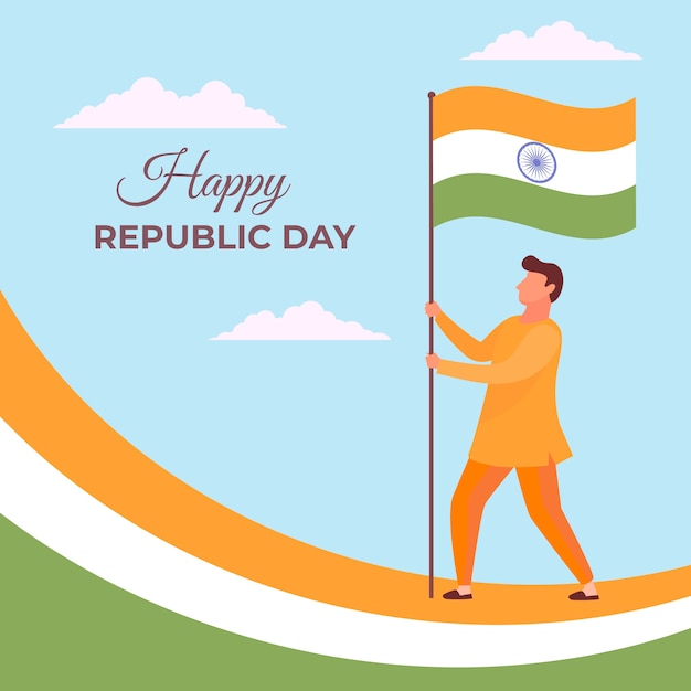 Día de la república india plana