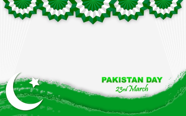 Vector día de la resolución de pakistán 23 de marzo banner con copia espacio área texto espacio plantilla vector ilustración