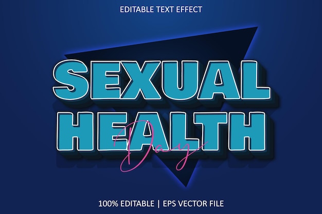 Día de la salud sexual con efecto de texto editable de estilo vintage moderno