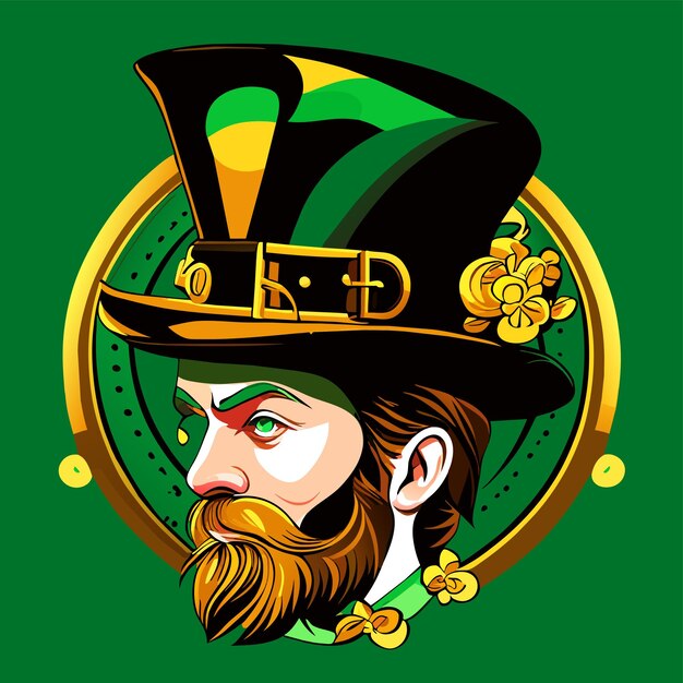 Vector día de san patricio duende verde dibujado a mano dibujos animados pegatina icono concepto aislado ilustración