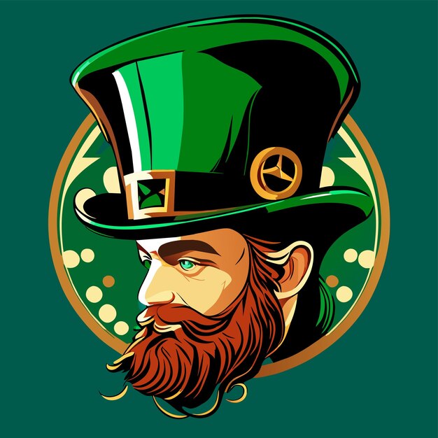 Día de San Patricio duende verde dibujado a mano dibujos animados pegatina icono concepto aislado ilustración