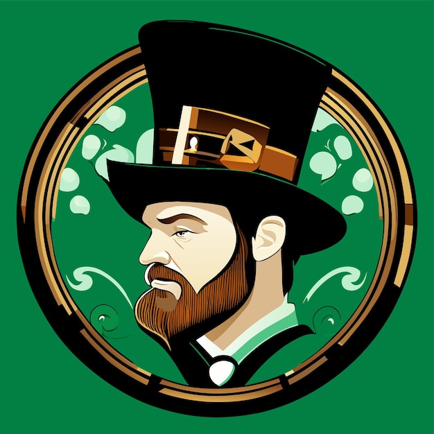 Vector día de san patricio duende verde dibujado a mano dibujos animados pegatina icono concepto aislado ilustración