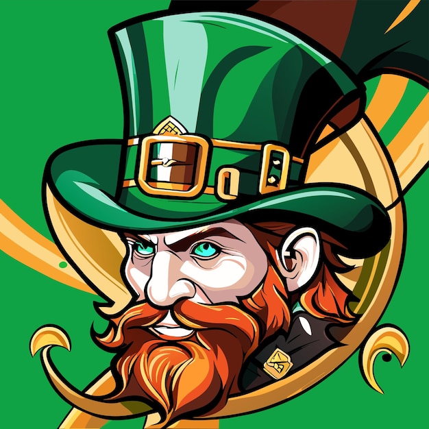 Día de san patricio duende verde dibujado a mano dibujos animados pegatina icono concepto aislado ilustración