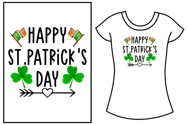 Vector día de san patricio tipografía diseño de camisetas svg