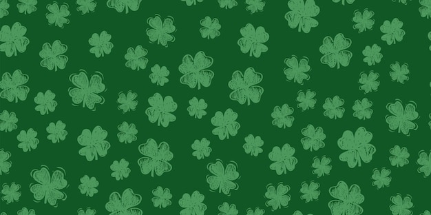 Día de San Patricio. Trébol de hoja de emblemas de estilo retro.