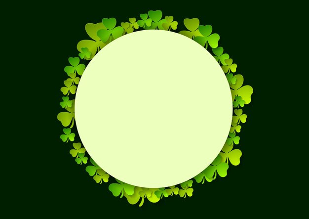 Vector día de san patricio, trébol verde, trébol vectorial de fondo