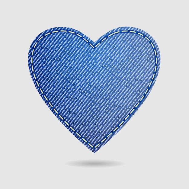 Día de San Valentín aislado Denim Heart