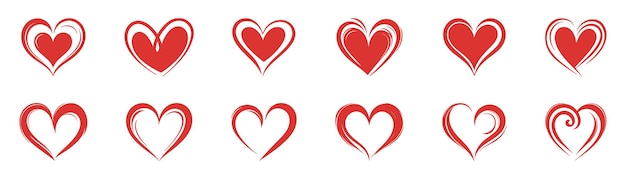 El día de San Valentín amor corazón conjunto de iconos