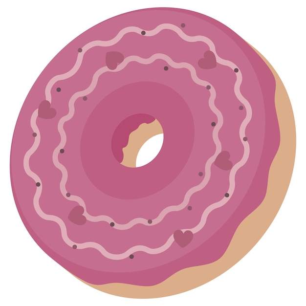 El día de San Valentín amor rosquilla decoración vector arte ilustración con corazones en él