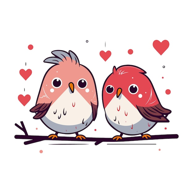 día de san valentín bonita pareja de pájaros felices con corazón