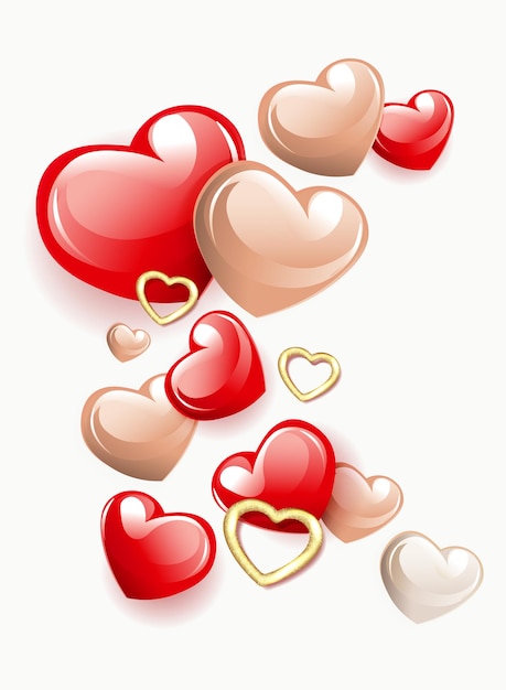 Día de San Valentín Componente de diseño aislado guirnalda de corazones