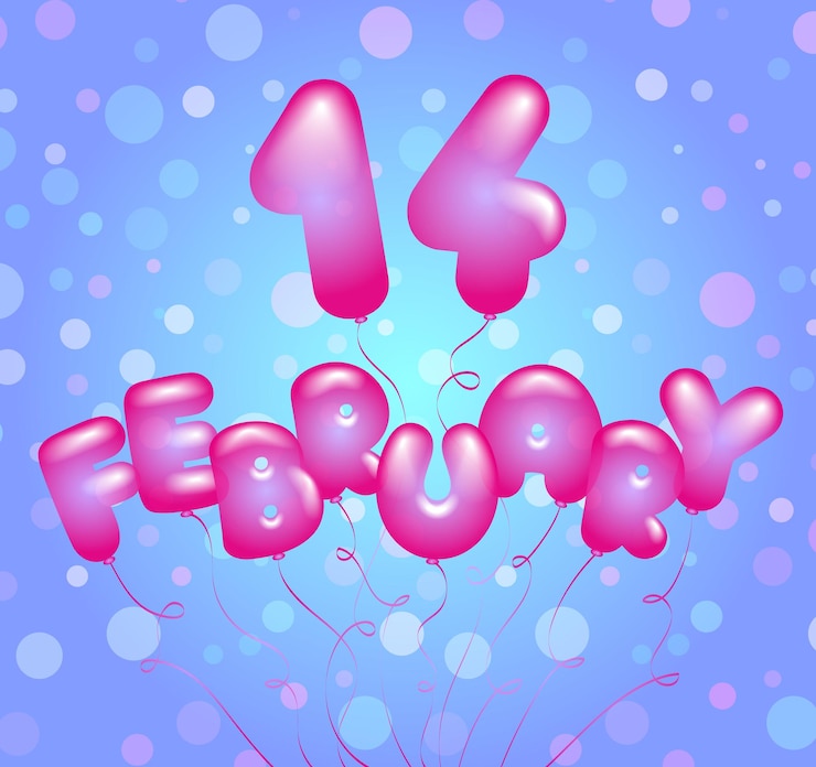 Vector día de san valentín. corazón de globos de vector. el 14 de febrero