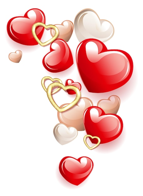 Día de San Valentín Elemento de diseño aislado guirnalda de corazones