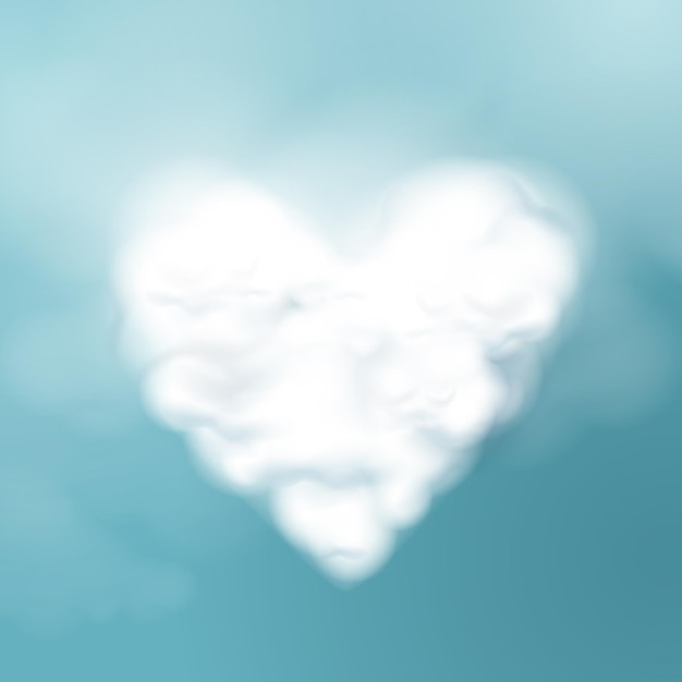 Vector día de san valentín. forma de nube de un corazón.