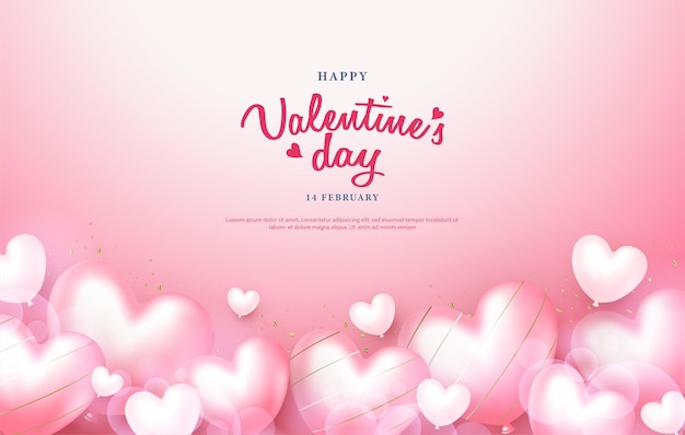 dia de san valentin con globos de amor realistas