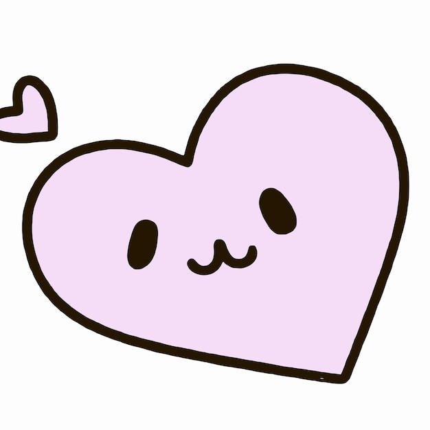 Día de San Valentín Ilustración de corazón lindo Corazón kawaii chibi estilo de dibujo vectorial Dibujos animados de corazón Valenti