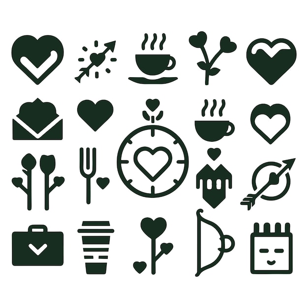 Día de San Valentín Ilustración vectorial Logotipo Amor Diseño de aplicaciones de citas Lindo Ilustración vectoria romántica Lindo