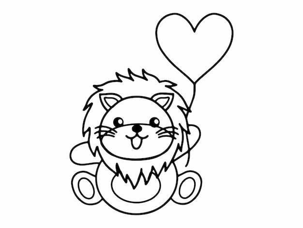 El día de San Valentín, el león sostiene el globo.