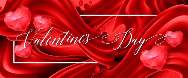 Día de San Valentín Letras Banner rojo