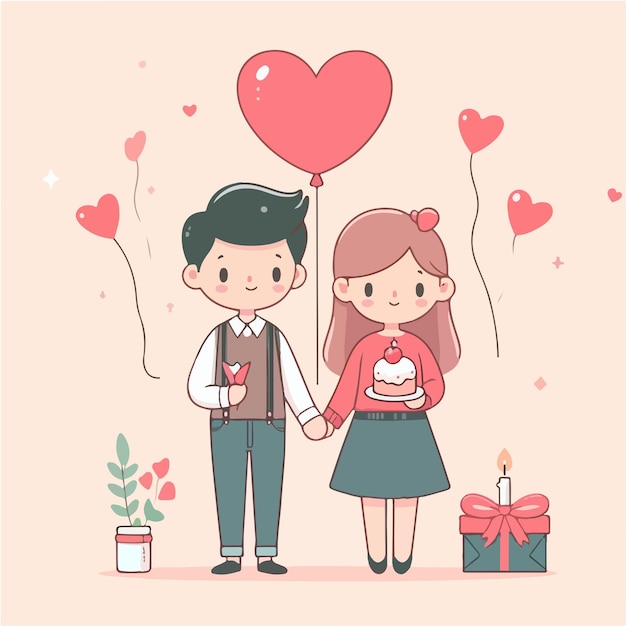 El día de San Valentín de la pareja de clipart