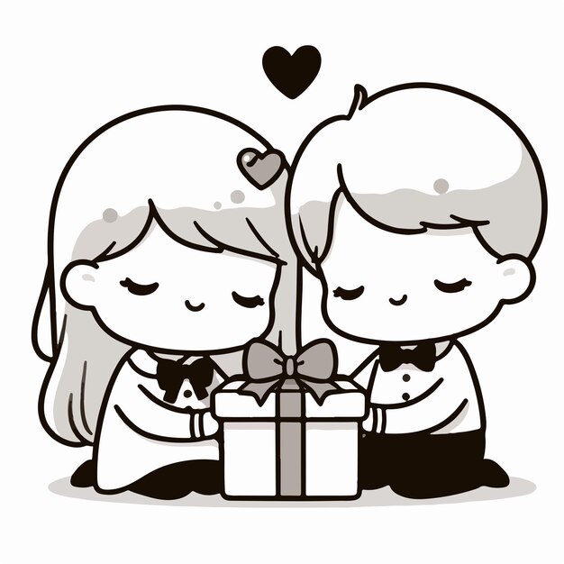 El día de San Valentín de la pareja de clipart