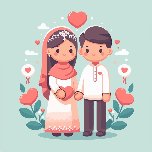 Vector el día de san valentín de la pareja de clipart