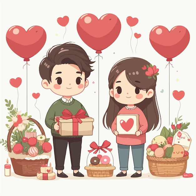 El día de San Valentín de la pareja de clipart