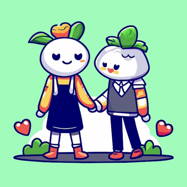 El día de san valentín de la pareja de dibujos animados