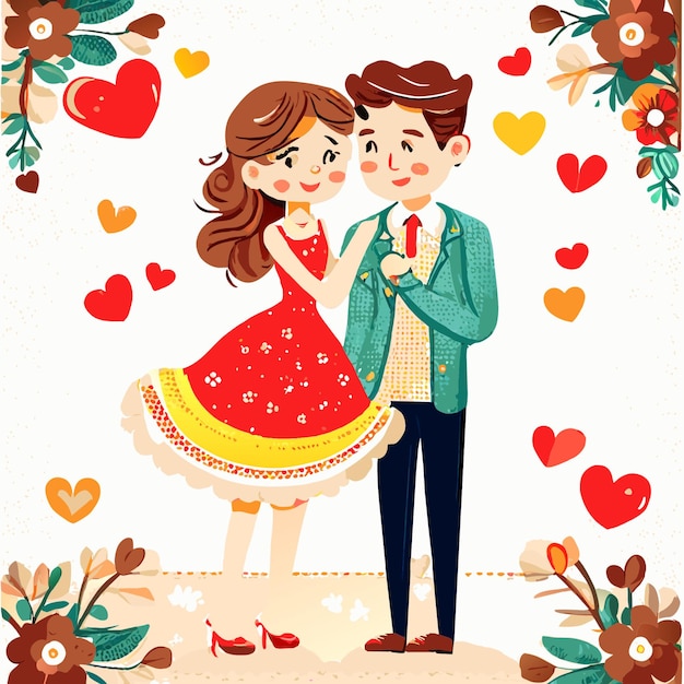 El día de San Valentín de la pareja de dibujos animados