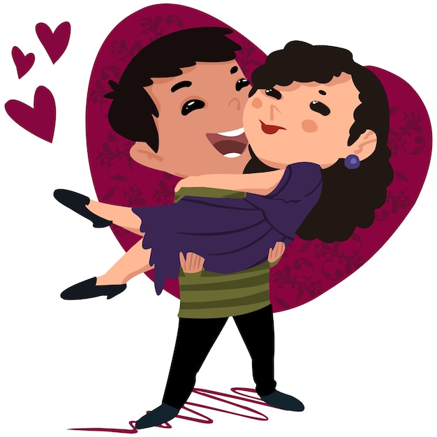 Día de San Valentín, Parejas celebrando el día de San Valentín, amor, ilustración, vector