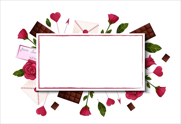 Vector día de san valentín. plantilla para banner, postal, publicidad, sobre un fondo blanco con rosas, c